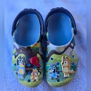 CROCS Kids  with Cartoon Design - Blue and Green‎